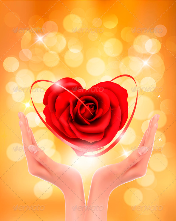 Love concept holding a red heart in hands. - Valentines Seasons/Holidays