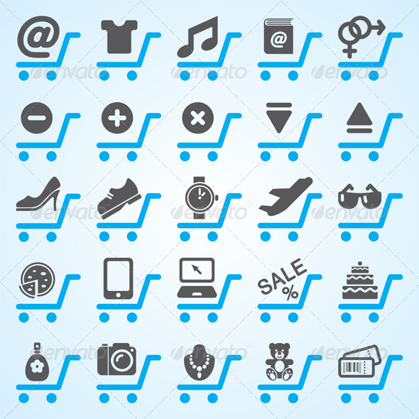 Shopping And E-Commerce Icons - Web Elements Vectors