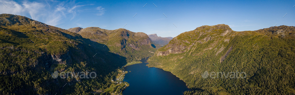 Lake Espeland Espeland valley, Hordaland County, Norway, Scandinavia - Stock Photo - Images