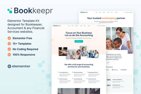 BookKeepr – Bookkeeping & Accounting Service Elementor Template Kit