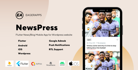 NewsPress Flutter News/Blog Mobile App for Wordpress