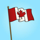 Flag of the Canada Pop Art Raster Illustration