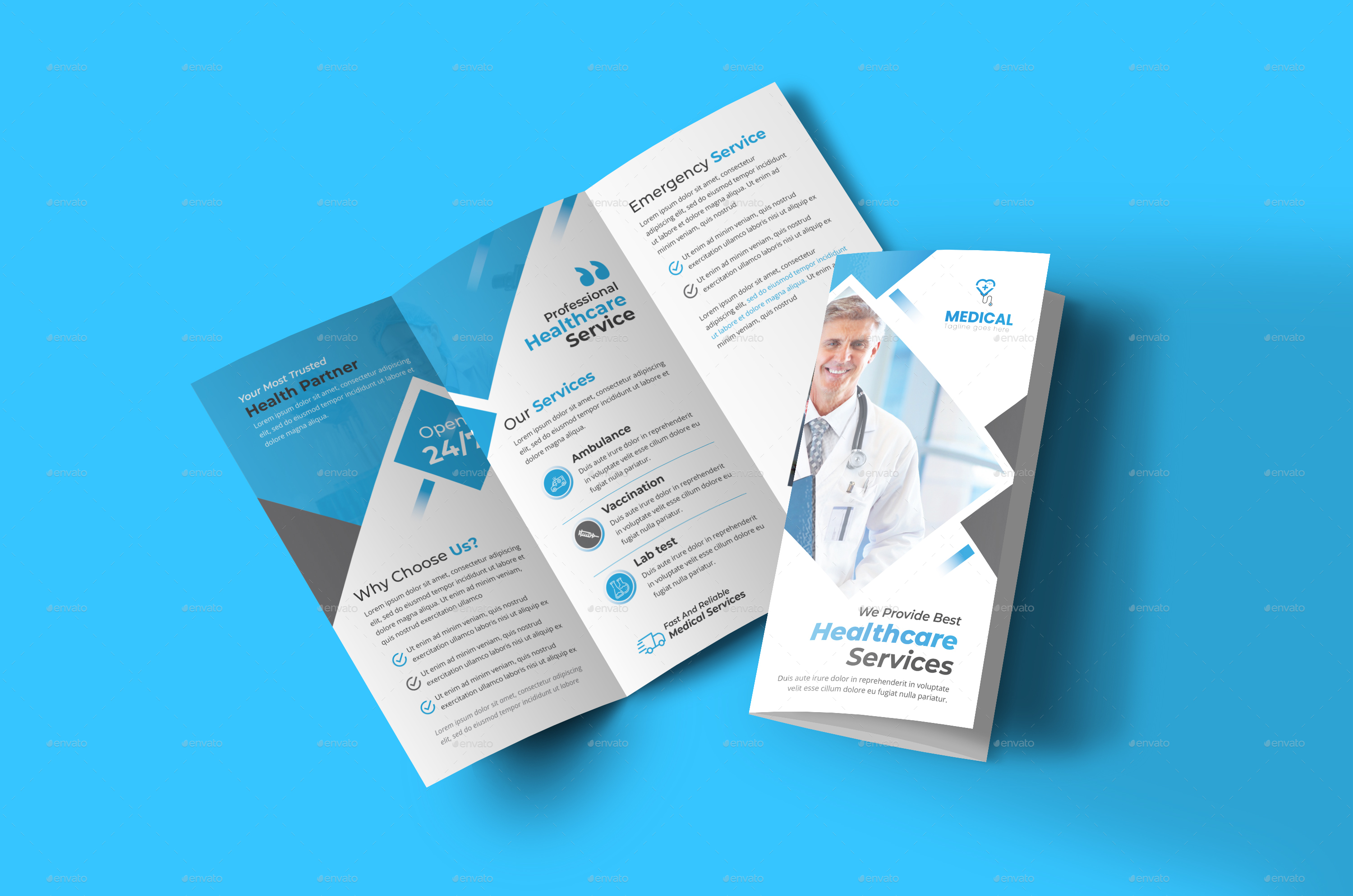 Medical Tri Fold Brochure, Print Templates | GraphicRiver