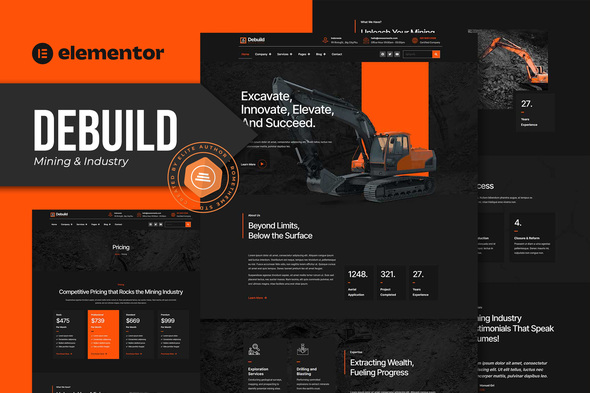 Debuild - Mining & Industry Elementor Pro Template Kit