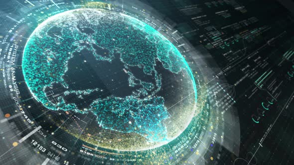 Futuristic Holographic Earth Head Up Display alt