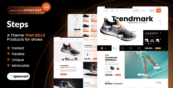 Steps – Sports Shoes, Footwear Shoes Opencart 4 Theme