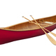 Red wooden canoe with paddles isolated on a white background - PhotoDune Item for Sale