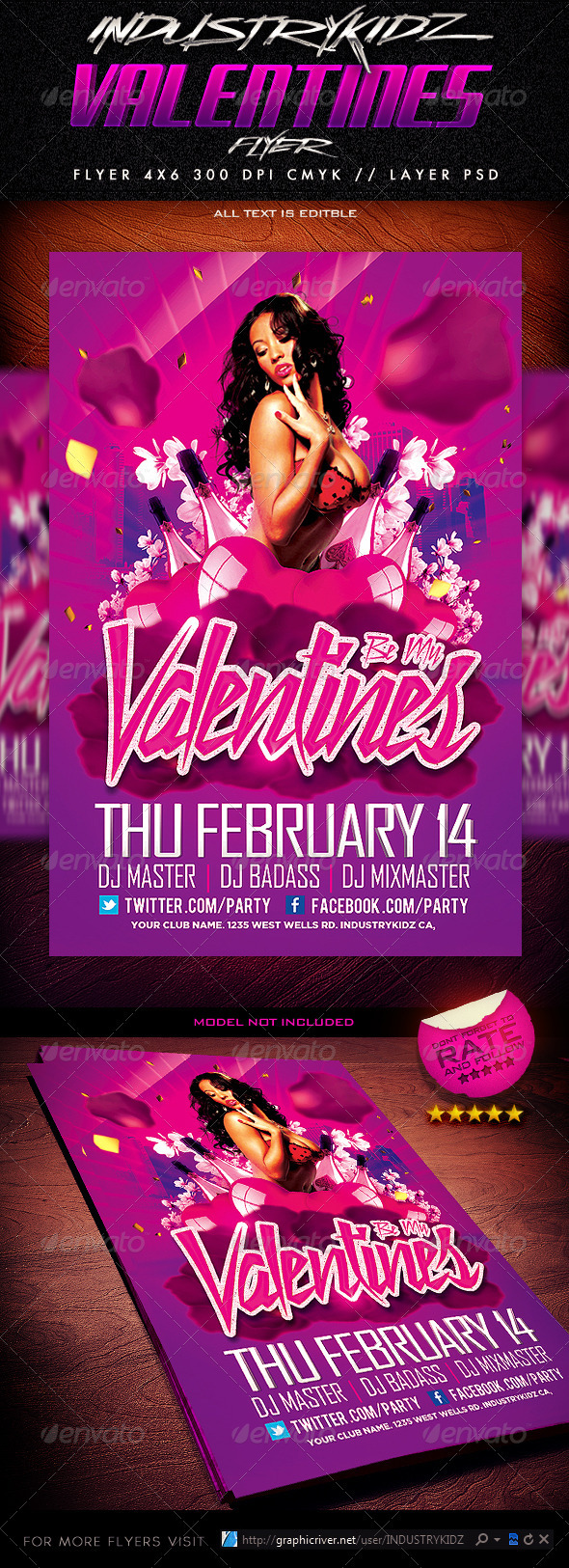Valentines Day Party Flyer Template - Clubs & Parties Events