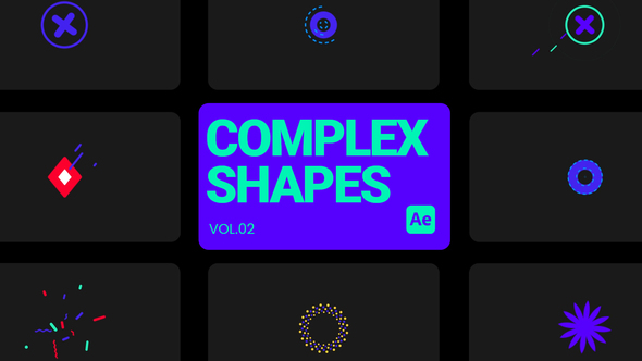 Complex Shapes 02 for After Effects Elements template preview