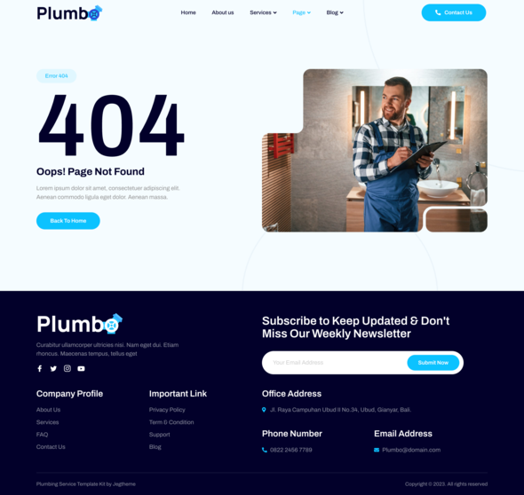 Plumbo ? Plumbing Services Elementor Template Kit