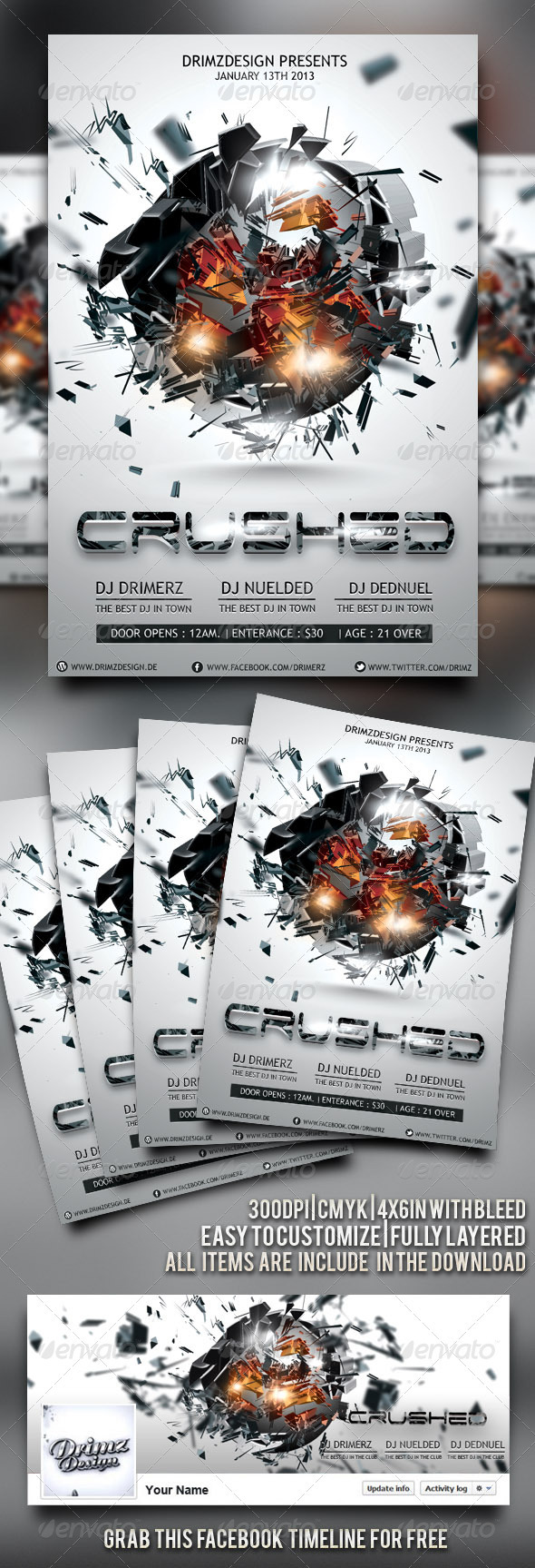 Crushed Flyer - Flyers Print Templates