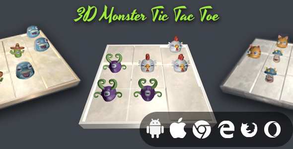 3D Monster Tic Tac Toe – Puzzle Game For Kid Nulled