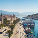 Aerial panoramic view with picturesque town of Trogir in Croatia - PhotoDune Item for Sale