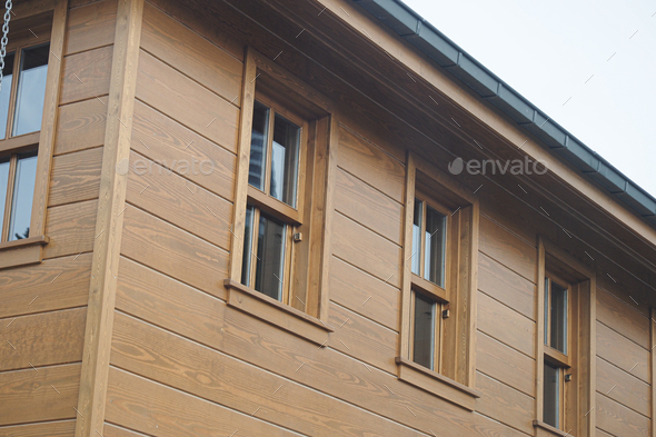 establish shot of a old wooden house  - Stock Photo - Images