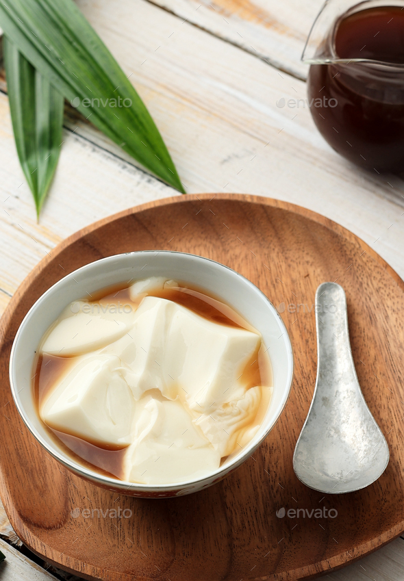 Soy Milk Tofu Pudding with Palm Sugar Syrup