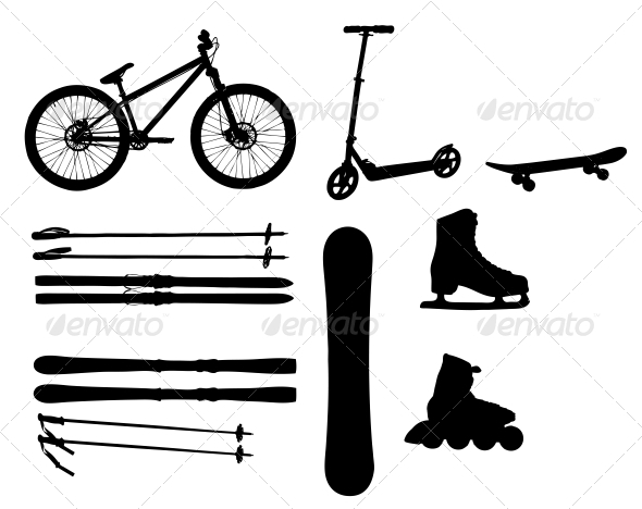 Sports Equipment Silhouettes - Man-made Objects Objects