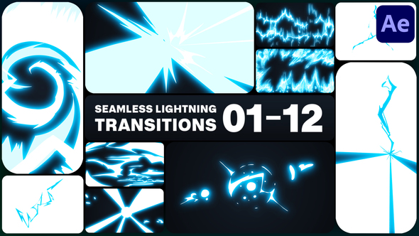Seamless Lightning Transitions for After Effects Elements template preview