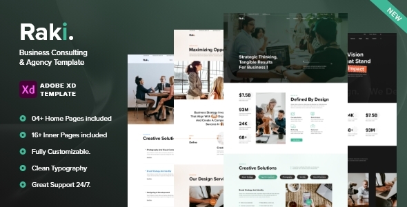 RAKI - Business Consulting Adobe XD Template