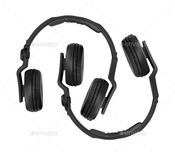 Black headphones - Stock Photo - Images