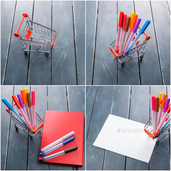 Various color felt-tip pens, Stock image