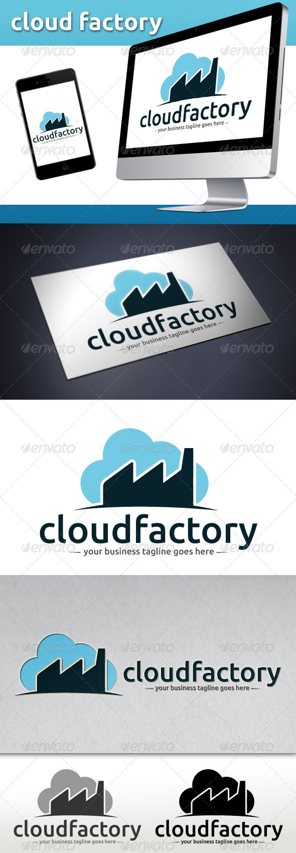 Cloud Factory Logo Template - Buildings Logo Templates
