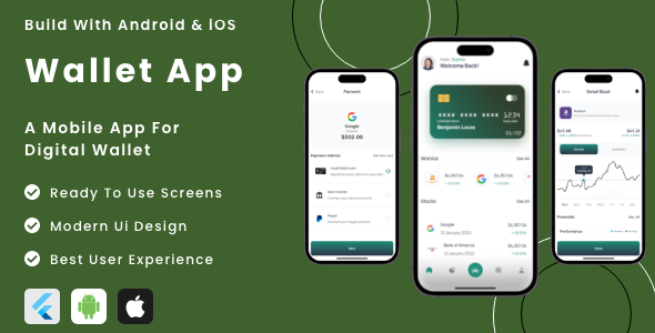 Wallet App - Flutter Mobile App Template 