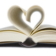 Open book with heart shaped pages. Love for reading - PhotoDune Item for Sale