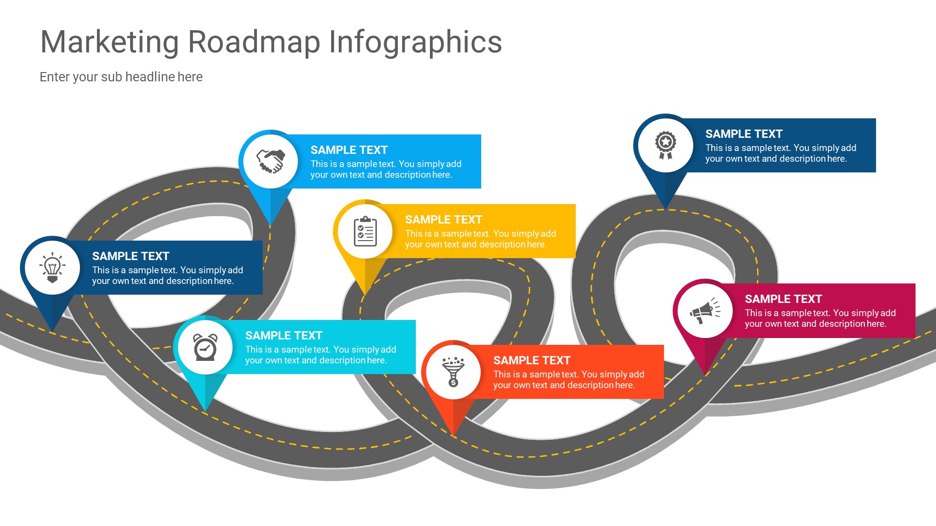 Marketing Roadmap Keynote Infographics Presentation, Presentation Templates