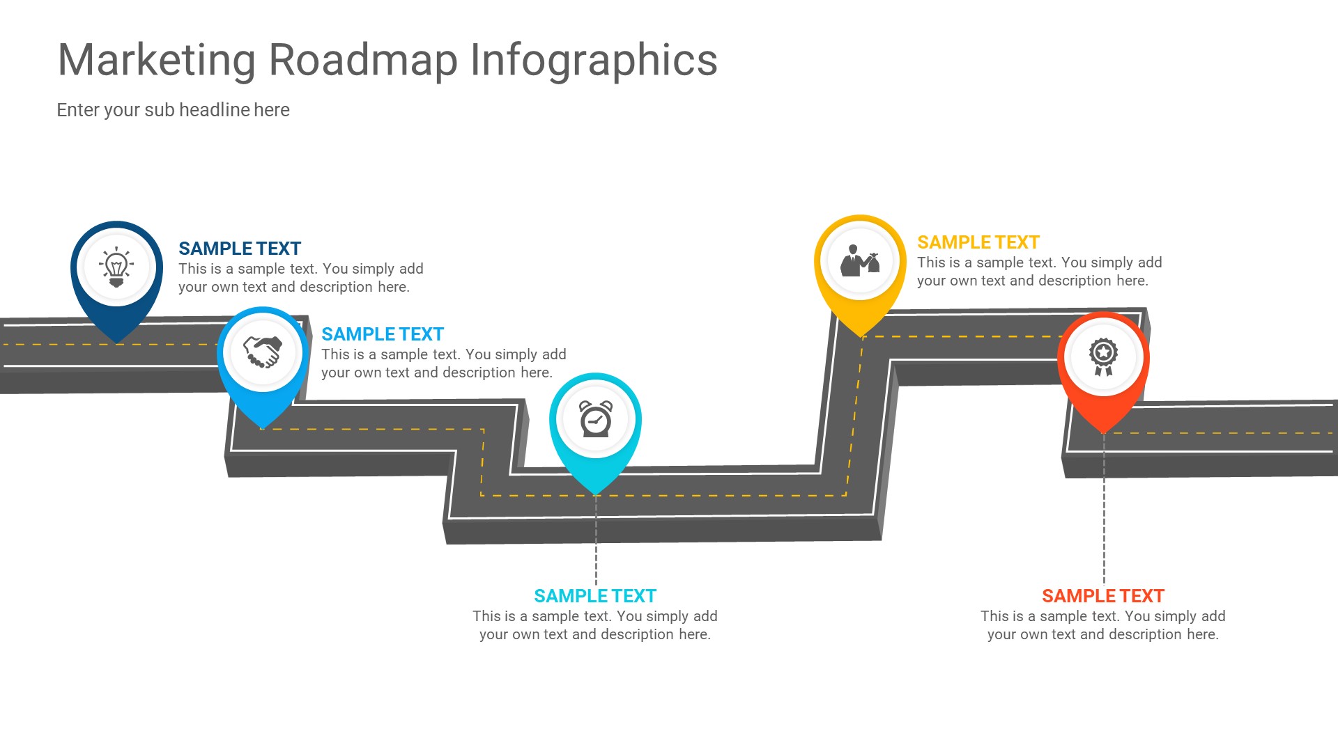 Marketing Roadmap Keynote Infographics Presentation, Presentation Templates