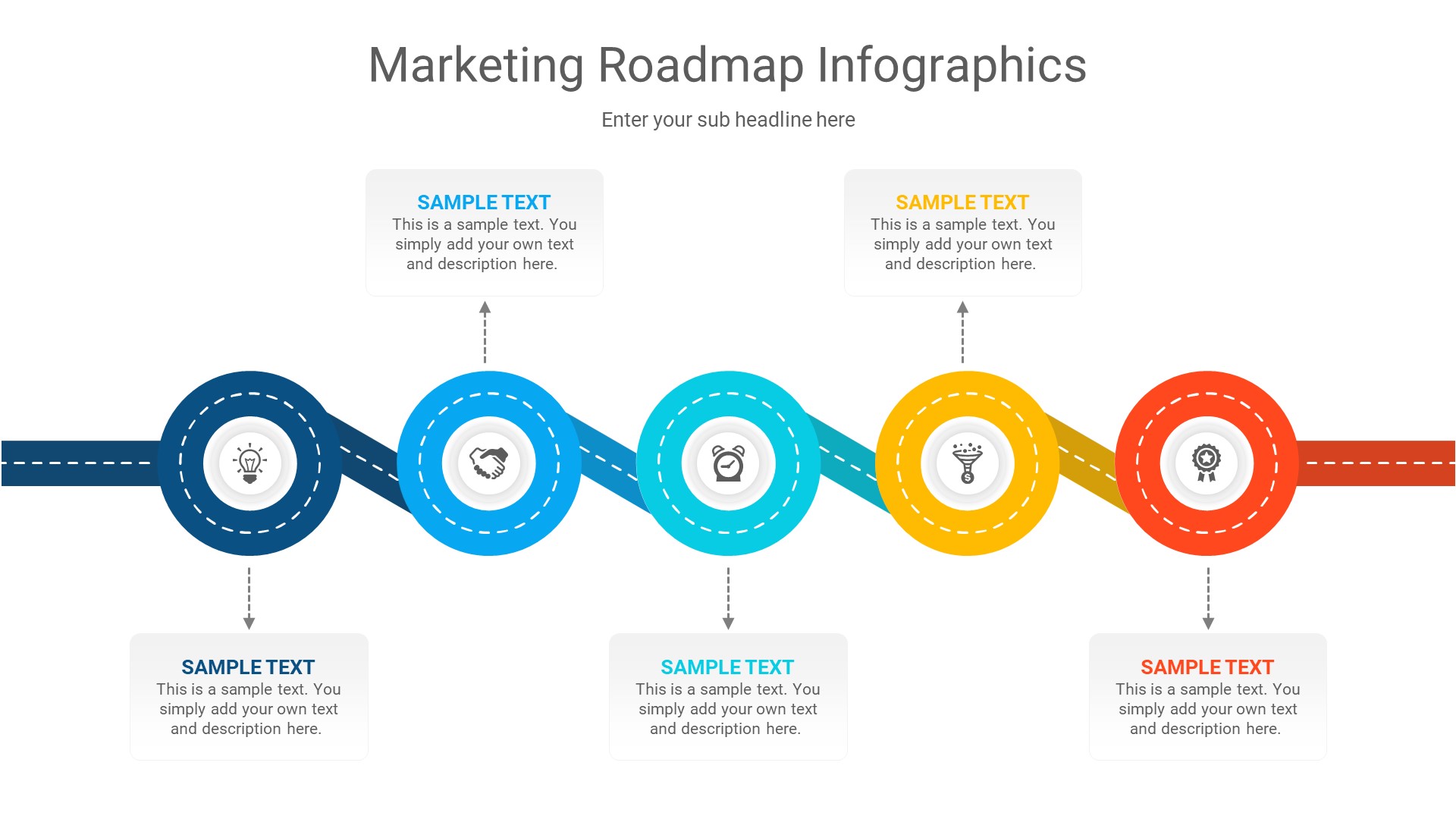 Marketing Roadmap Keynote Infographics Presentation, Presentation Templates