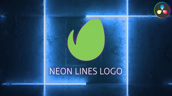 Neon Lines Logo for DaVinci Resolve