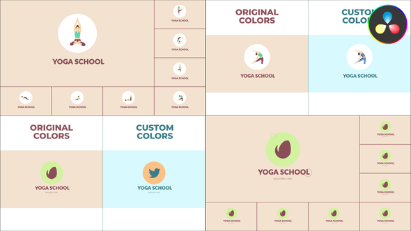 Yoga School Logo Reveal for DaVinci Resolve