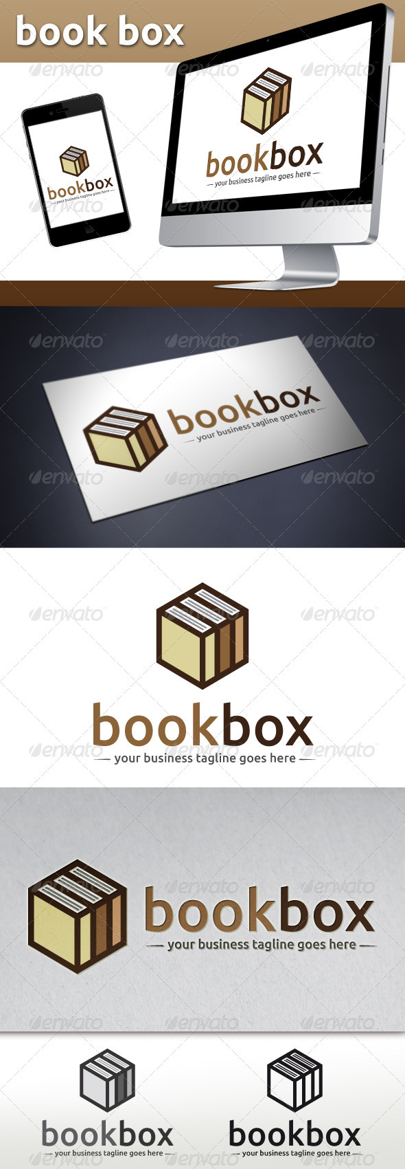 Book Store Logo Template (Book Cube) - Objects Logo Templates