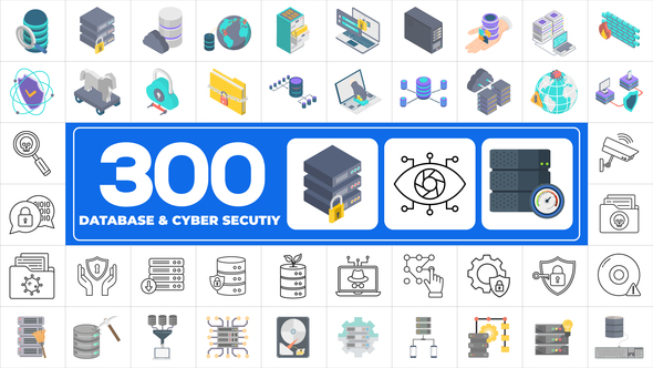 300 Icons Pack - Cyber Security