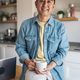 Portrait of a chinese man drinking coffee at home - PhotoDune Item for Sale