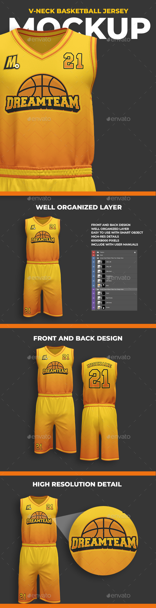 Basketball Jersey Mockup, Graphic Templates - Envato Elements