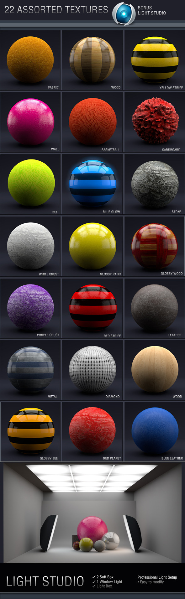 C4D Assorted Textures - 3Docean 3777278