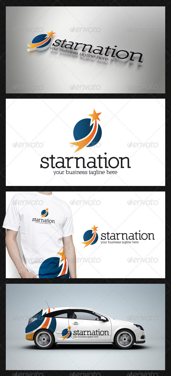 Star Circle Logo Template - Vector Abstract