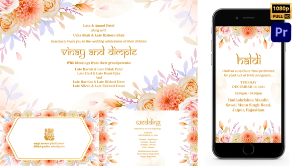 Indian Floral Wedding Invitation Style 06_MOGRT