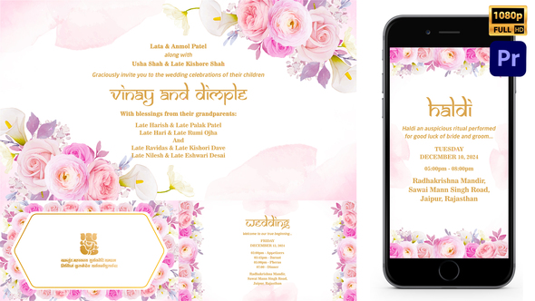 Indian Floral Wedding Invitation Style 07_MOGRT
