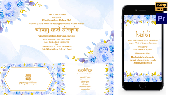 Indian Floral Wedding Invitation Style 10_MOGRT