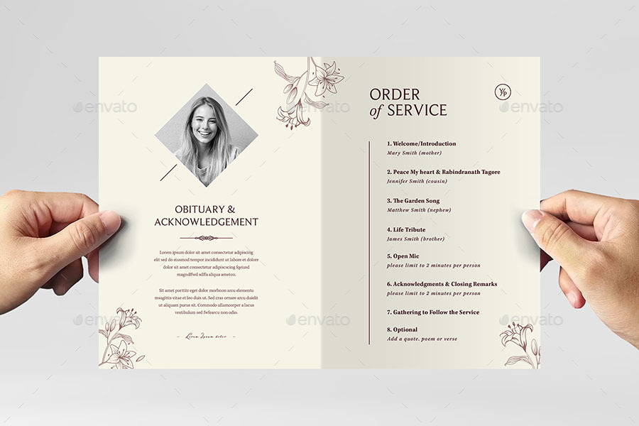 Funeral Program Template, Print Templates | GraphicRiver