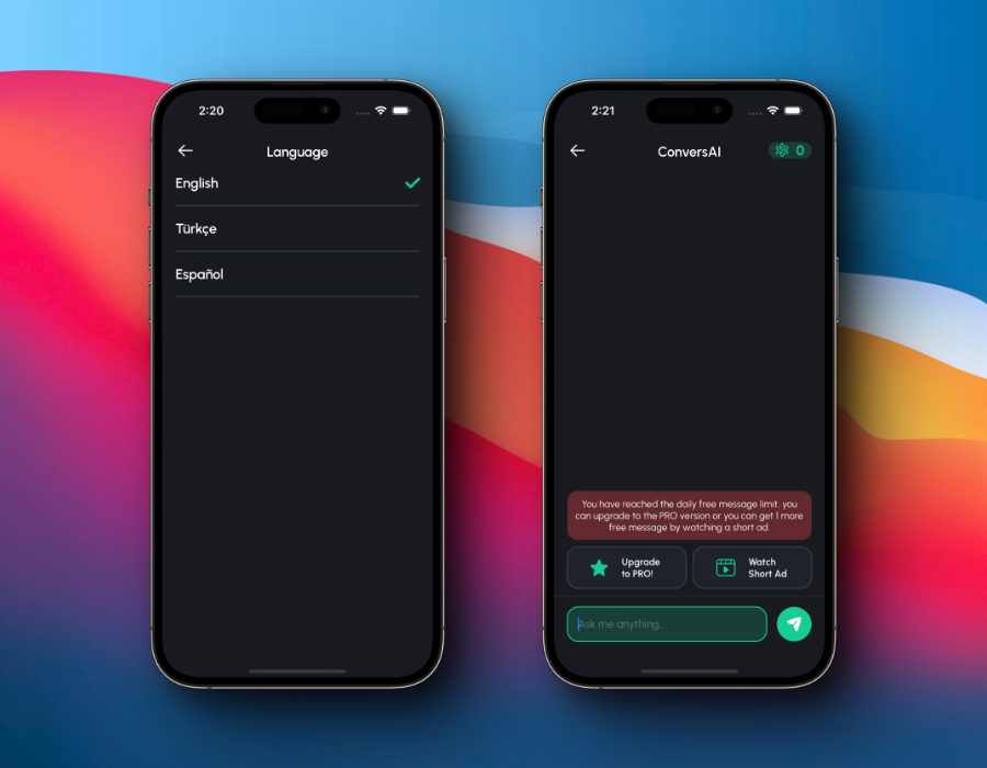 ConversAI IOS ChatGPT AI Native SwiftUI Chat App by murat318ozturk