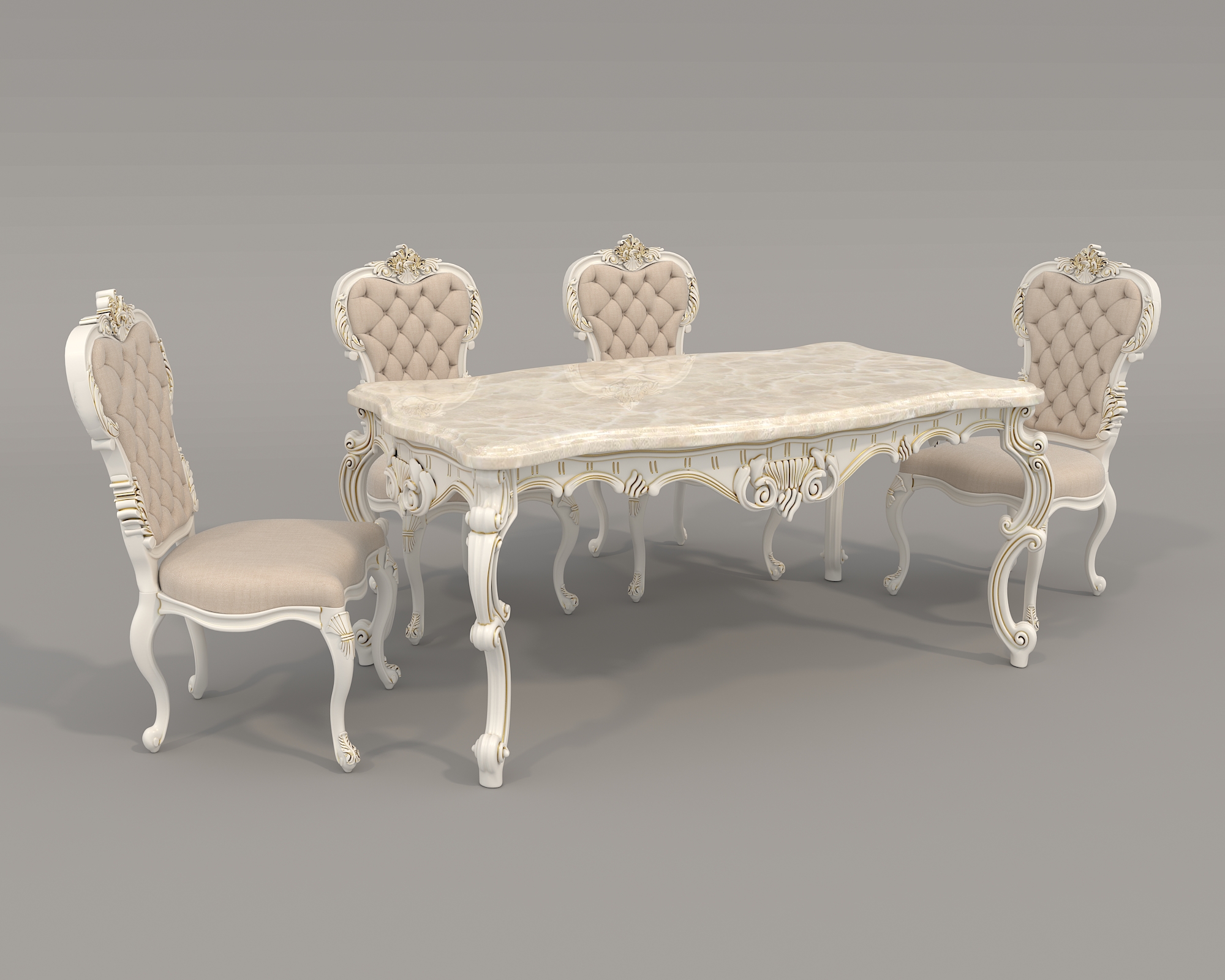 Classic Dining Table and Chairs 23 by nhattuankts 3DOcean