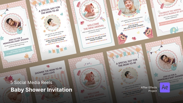 Baby Shower Invitation - Instagram Reel Template Product Promo template preview