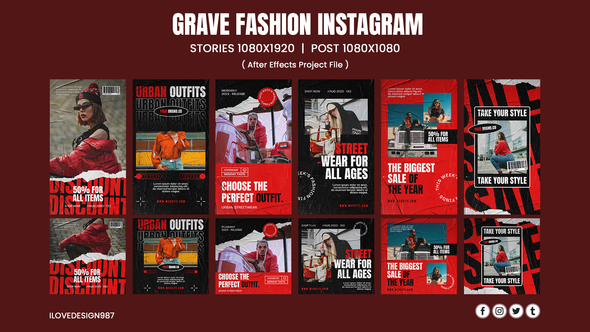 Grave Fashion Instagram Product Promo template preview