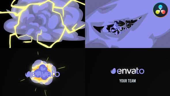 Cartoon Explosion Logo Opener for DaVinci Resolve