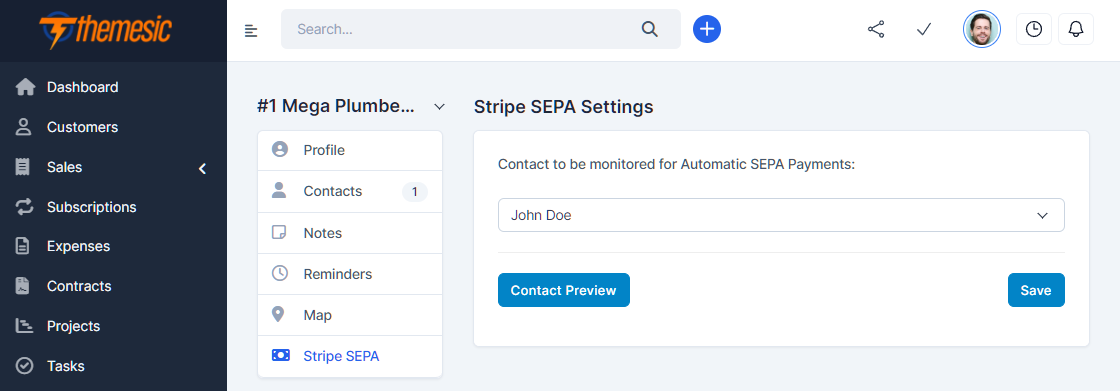 Stripe SEPA Direct Debit payment gateway for Perfex - 3