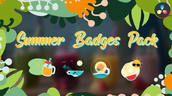 Summer Badges Pack for DaVinci Resolve