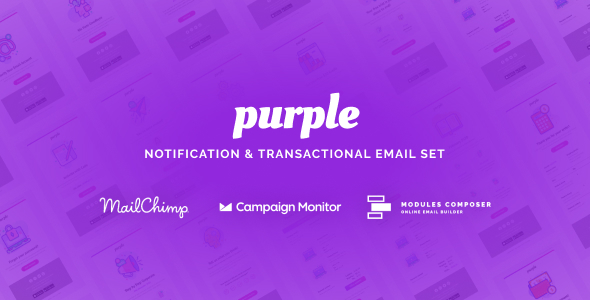Purple - Notification & Transactional Email Templates Set